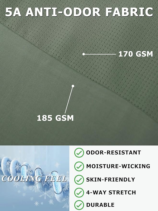Moisture Wicking Quick Dry Soft Pickleball Workout Hiking Camping Running Shirts for Men Outdoor Sports