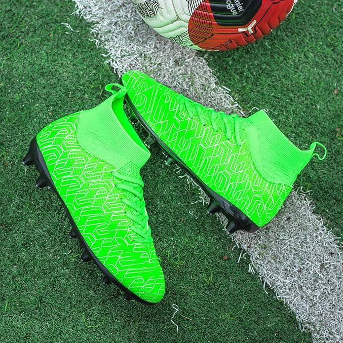Kids Soccer Cleats Boys Youth Firm Groud Cleats for Girls High Top Trainning Football Shoes AG/FG
