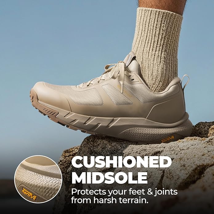 NORTIV 8 Men's Waterproof Hiking Shoes Lightweight Trekking Walking Fashion Sneakers with Arch Support for Camping Tennis Outdoor Training StreamRunner