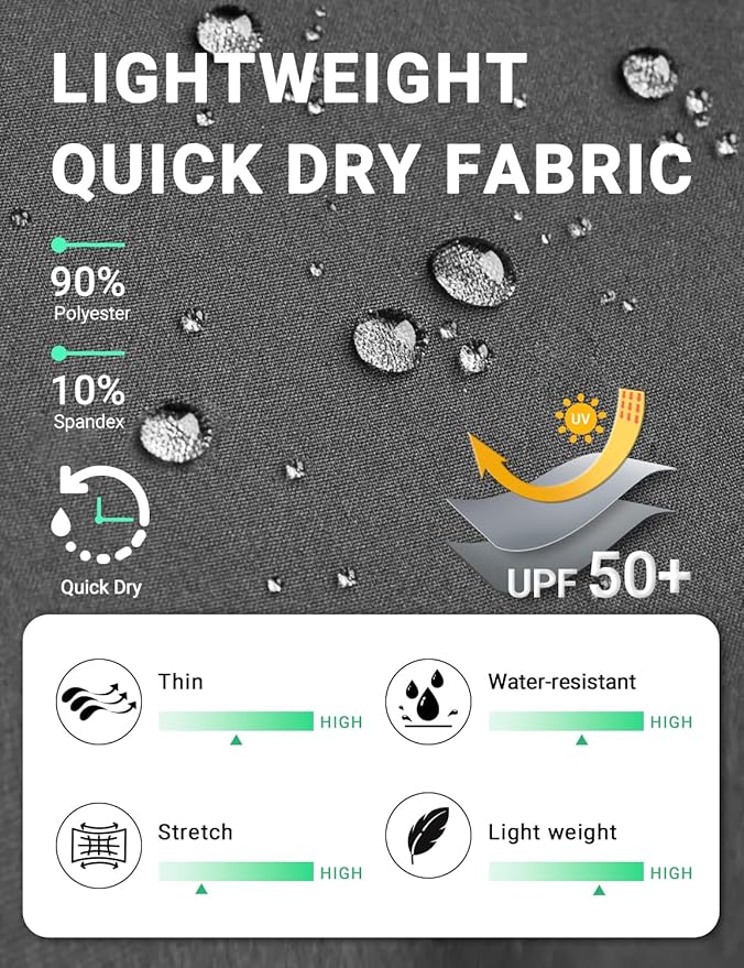 BVVU Women's Hiking Pants Lightweight Quick Dry Travel Outdoor Pants Waterproof Work Cargo Joggers with Zipper Pockets