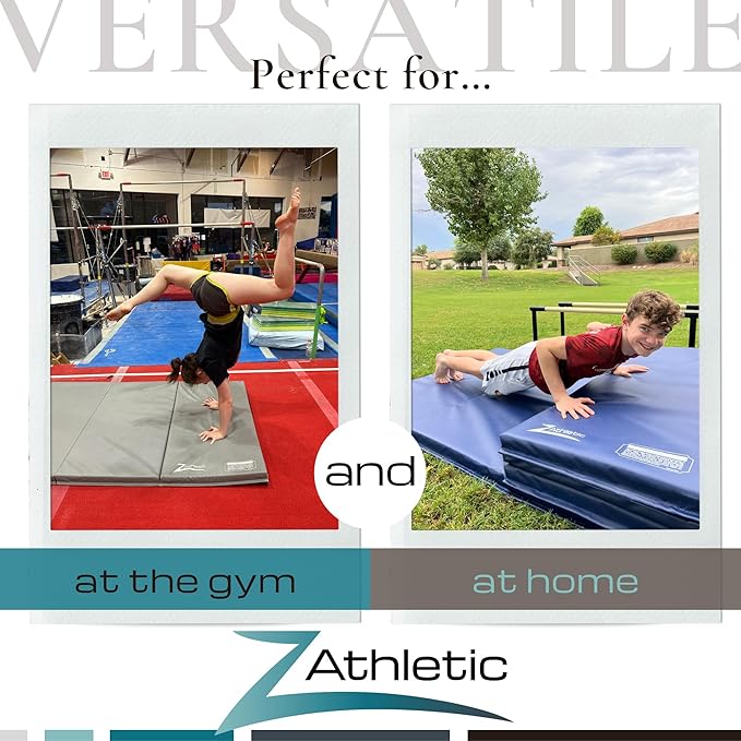 Z Athletic Folding Panel Mats for Gymnastics, Martial Arts, Tumbling (4ft x 12ft x 2in)