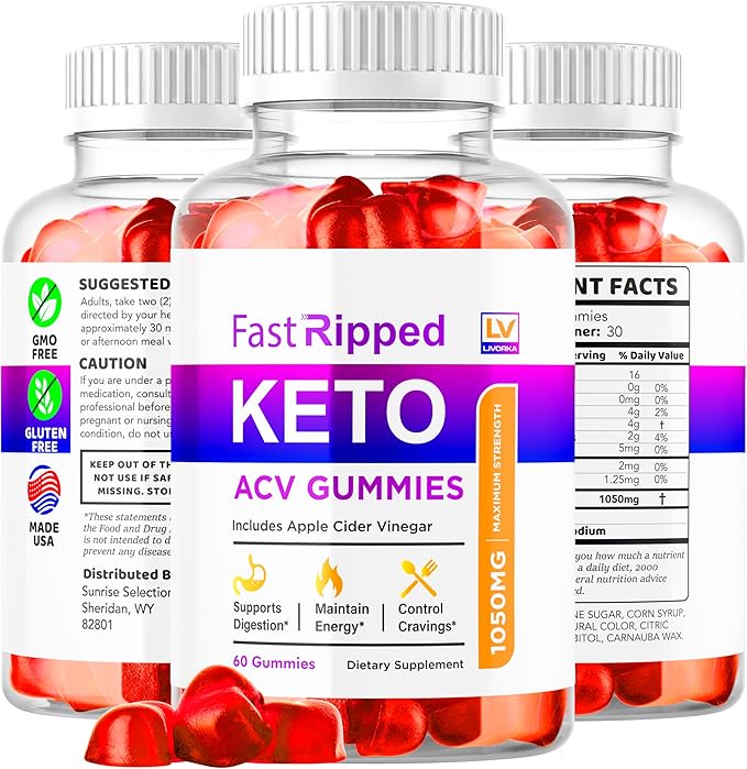 (3 Pack) Fast Ripped Keto ACV Gummies Advanced Weight Loss, Fast Ripped Weight Loss Gummies Keto+ACV, Keto ACV Gummies Ripped, Keto Fast, Ripped Keto, Fast Ripped Keto + ACV Gummies 1050mg, 3 Months