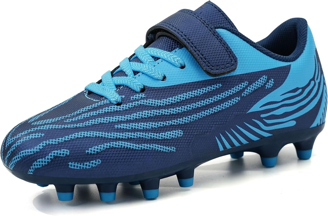 brooman Kids Firm Ground Soccer Cleats Boys Girls Athletic Football Shoes