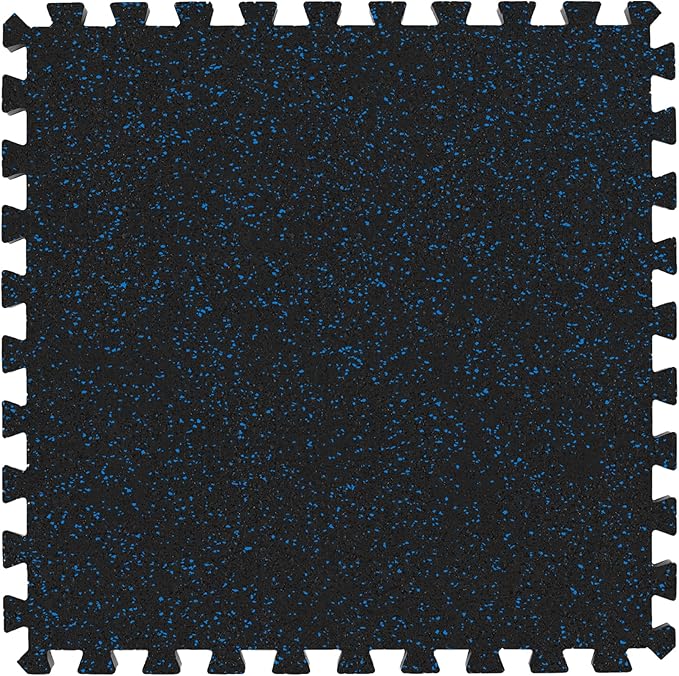 IncStores Impact Foam Rubber Floor Tiles, Interlocking Home Gym Floor Matts for Weight & Workout Equipment Room Padding, 2'x2' Tiles