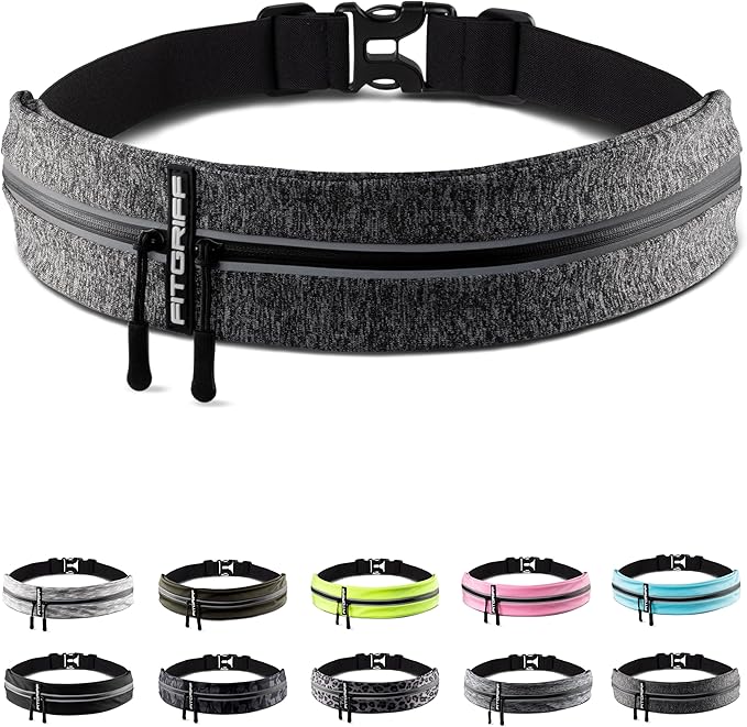 Fitgriff® Running Belt for Men & Women - Secure Jogging Pouch for Phone, Keys & Essentials - For All Cell Phones
