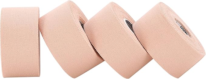 Bighorn Athletics Sports Tape | EZ-Tear Nude Athletic Tape for Wrist, Ankle & Foot Support | Zinc Oxide Infused & Latex-Free Adhesive, Breathable Cotton Fabric, 1.5-Inch x 45-Feet, 4 Rolls, Nude
