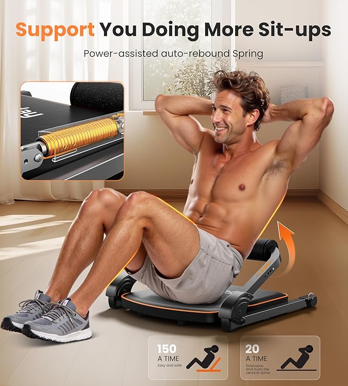 Niceday Ab Workout Equipment, Ab Machine for Stomach Workout, Ab Trainer Machine for Home, Ab Crunch Machine for Home Exercise, Sit Up Machine with Resistance Bands and 330 LBS Weight Capacity