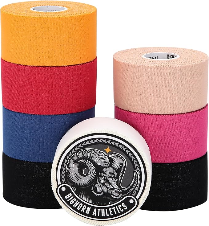 Bighorn Athletics Sports Tape | EZ-Tear Nude Athletic Tape for Wrist, Ankle & Foot Support | Zinc Oxide Infused & Latex-Free Adhesive, Breathable Cotton Fabric, 1.5-Inch x 45-Feet, 4 Rolls, Nude