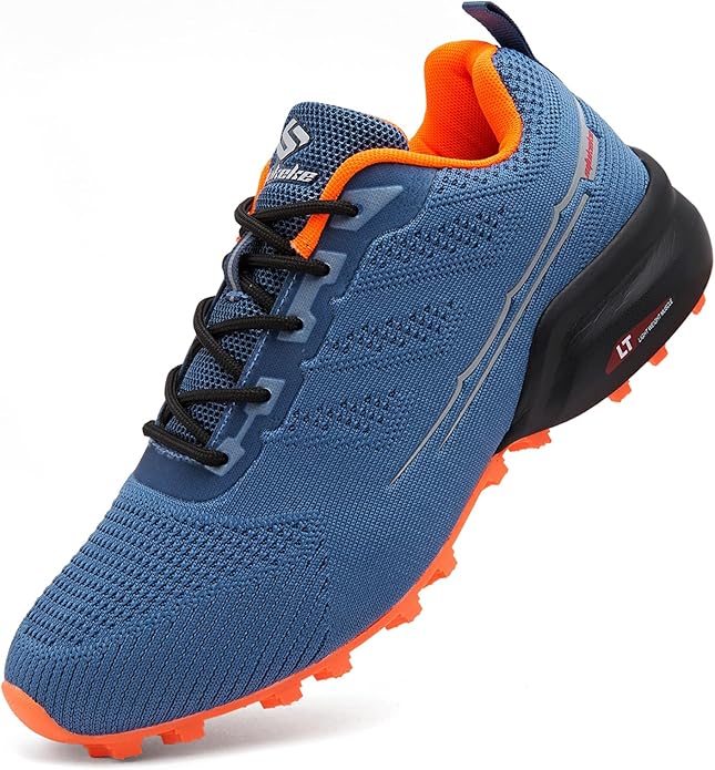 Men's Trail Running Shoes Lightweight Breathable Walking Hiking Sneakers Outdoor Athletic Tennis Cross Training Shoes