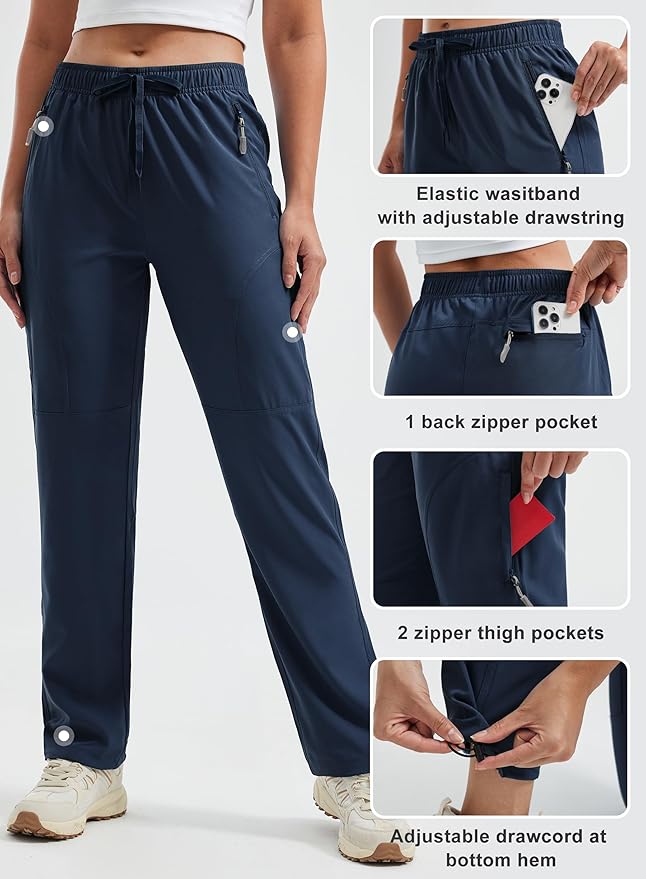 Libin Women's Hiking Pants Lightweight Quick Dry Cargo Pants Casual Safari Work Travel Clothes Petite/Regular/Tall
