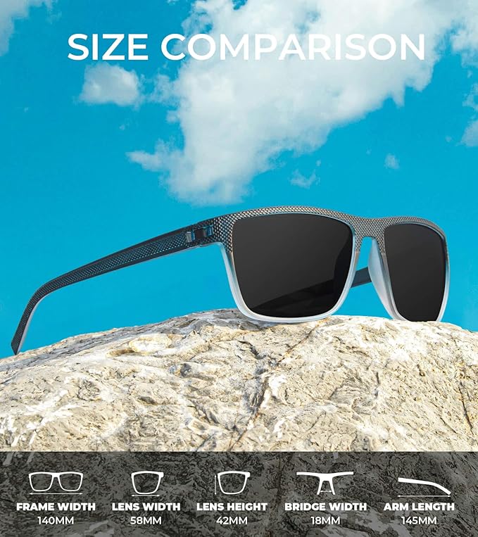 KALIYADI Polarized Sunglasses for Men, Lightweight Sun Glasses with UV Protection for Driving Fishing Golf