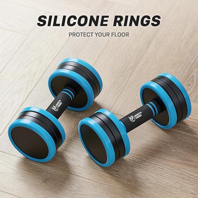Northdeer V2.0 Upgraded Adjustable Steel Dumbbells 40LB / 60LB - 2 in 1 Dumbbell Barbell Set for Home Gym Workout - Compatible with V1.0 Dumbbells