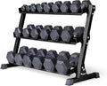 REP Fitness Rubber Hex Dumbbell Set, Adjustable Weight Pairs, Home Gym Equipment, Strength Training For Men Women, Black Coated Grips, Workout Rack Storage Optional, Heavy Lb Free Weights
