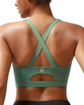 RUNNING GIRL Sports Bra for Women High Support Molded Cup Strappy Running Sports Bras with Sewn in Pads