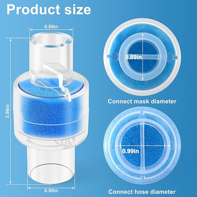 Update Packaging Universal Heat Moisture Exchanger/Exchange Filter Replacement for Z1, Z2 HME Humidification Solution Filter Fit 22mm Diameter Tubing-6 Pack, Individually Sealed Packaging LUXRILIX