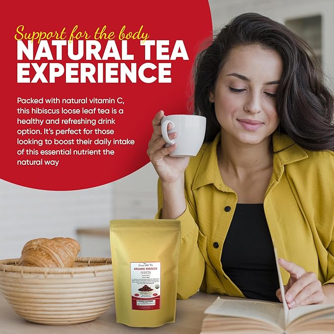 Greenhilltea Premium Dried Hibiscus Flower, Fully natural and healthy, Rich Aroma, Gluten Free, Non GMO, contains benefits of Hibiscus – 4 OZ