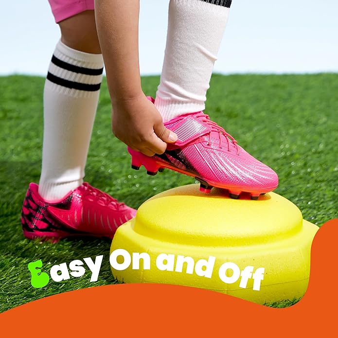PATPAT Kids Soccer Cleats – Outdoor Firm Ground and Turf Football Training Shoes for Little Big Boys and Girls, Sizes 10-6