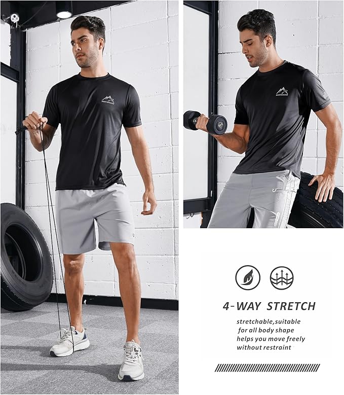 NORTHYARD Men's UPF 50+ Sun Protection Shirts Swim SPF UV Quick Dry Short Sleeve T-Shirts for Athletic Fishing Rash Guard