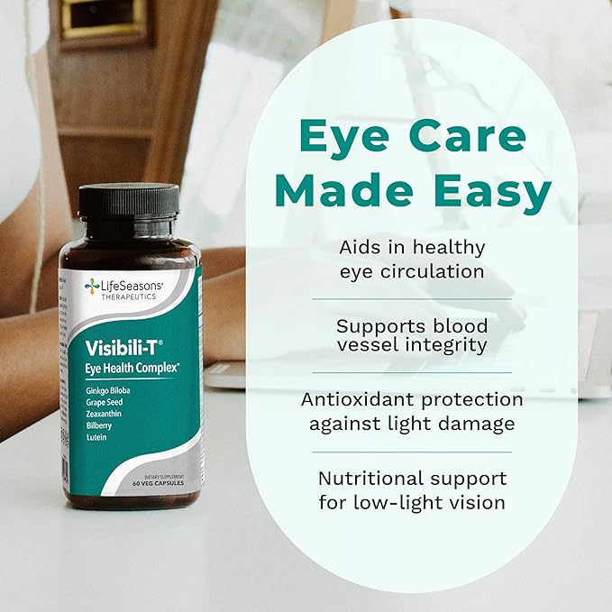 Visibili-T - Vitamin Supplement for Eye Health & Vision Support - Carrot Root, Chromium, Bilberry, Ginkgo Biloba, Grape Seed Extract, Lycopene, Vitamin A, Lutein & Zeaxanthin - 60 Capsules