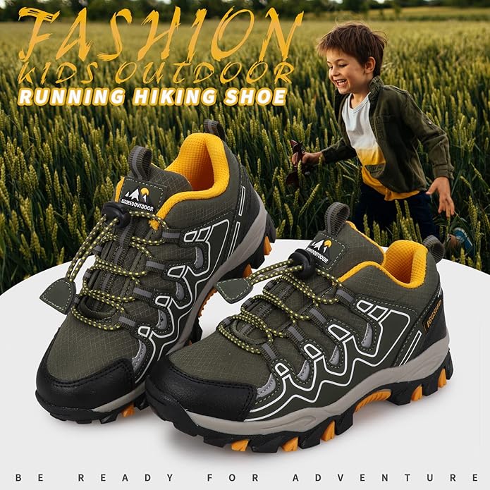 UOVO Boys Girls Kids Sneakers Hiking Running Outdoor Walking Tennis Shoes Waterproof Non Slip Fashion Sneakers(Little/Big Kids
