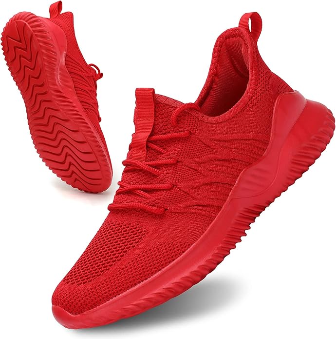 Mens Slip On Running Shoes Athletic Walking Trainers Lightweight Breathable Mesh Tennis Sneakers