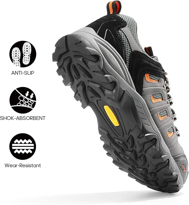 NORTIV 8 Men's Waterproof Hiking Shoes Leather Low-Top Hiking Shoes for Outdoor Trailing Trekking Camping Walking Quest