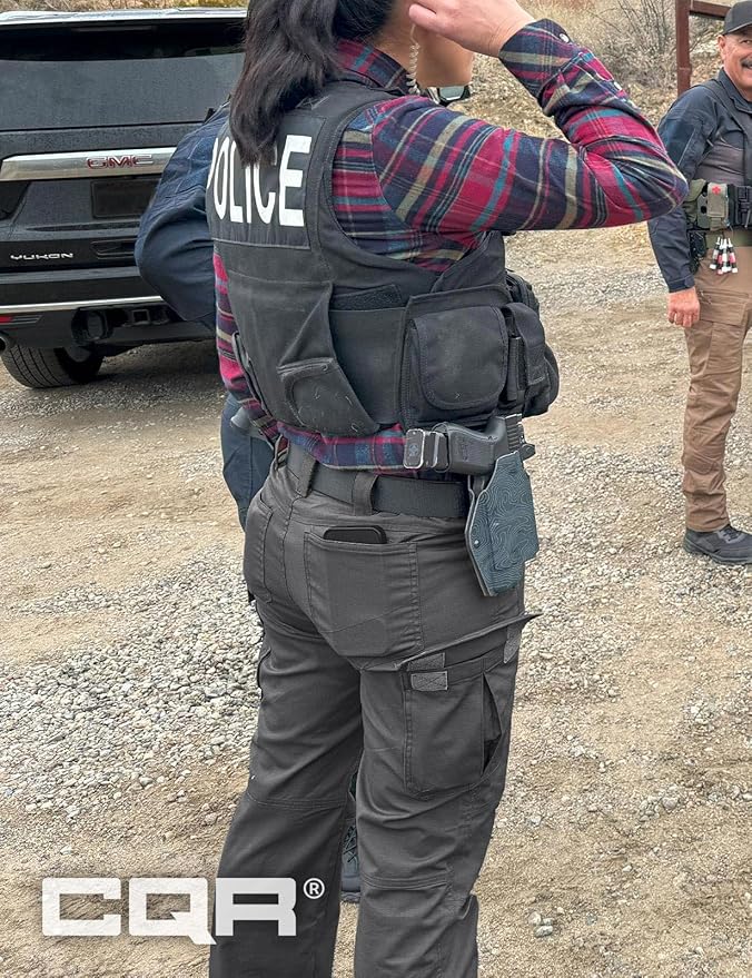 CQR Women's Flex Stretch Tactical Pants, Water Resistant Ripstop Cargo Work Pants with Pockets for Outdoor & Hiking