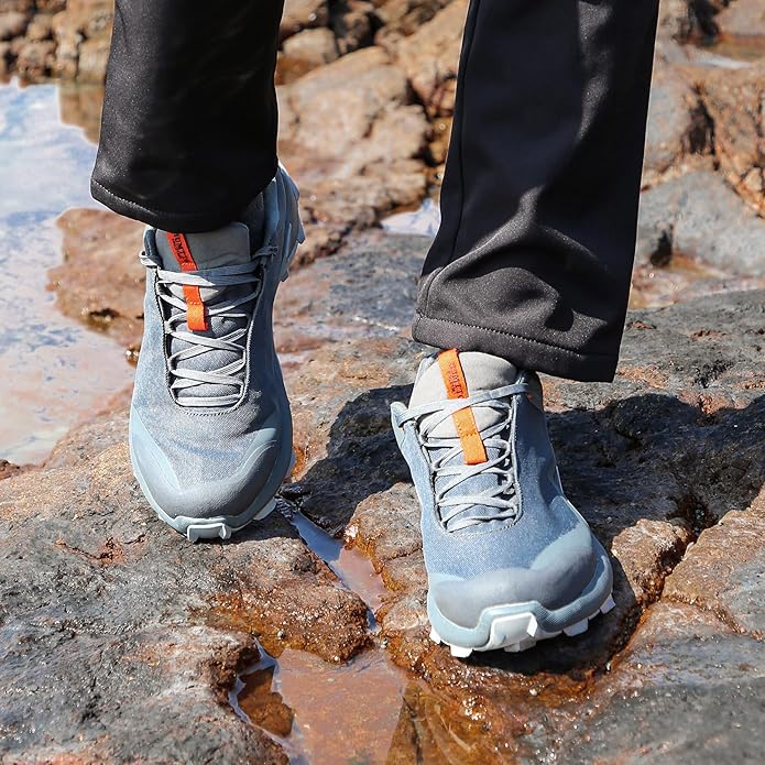 HUMTTO Men's All-Terrain Waterproof Hiking Shoes Lightweight Breathable Trekking Anti Slip Outdoor Trails Shoes