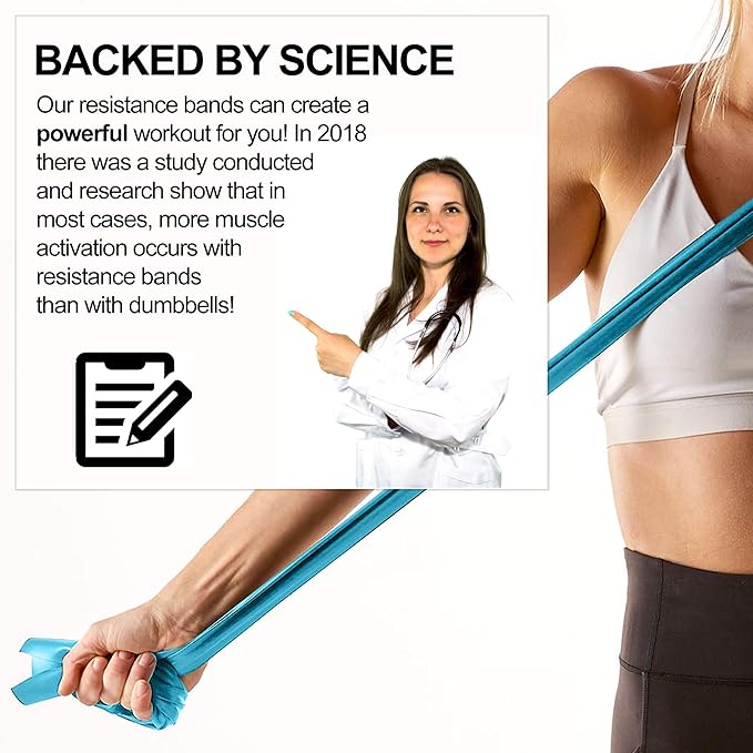 Resistance Band for Working Out - 8,16,24 Yard Resistance Bands Bulk Rolls - 10 Strengths in Light Medium and Heavy Exercise Bands - Latex Free Workout Bands Including iPhone App and e-Book