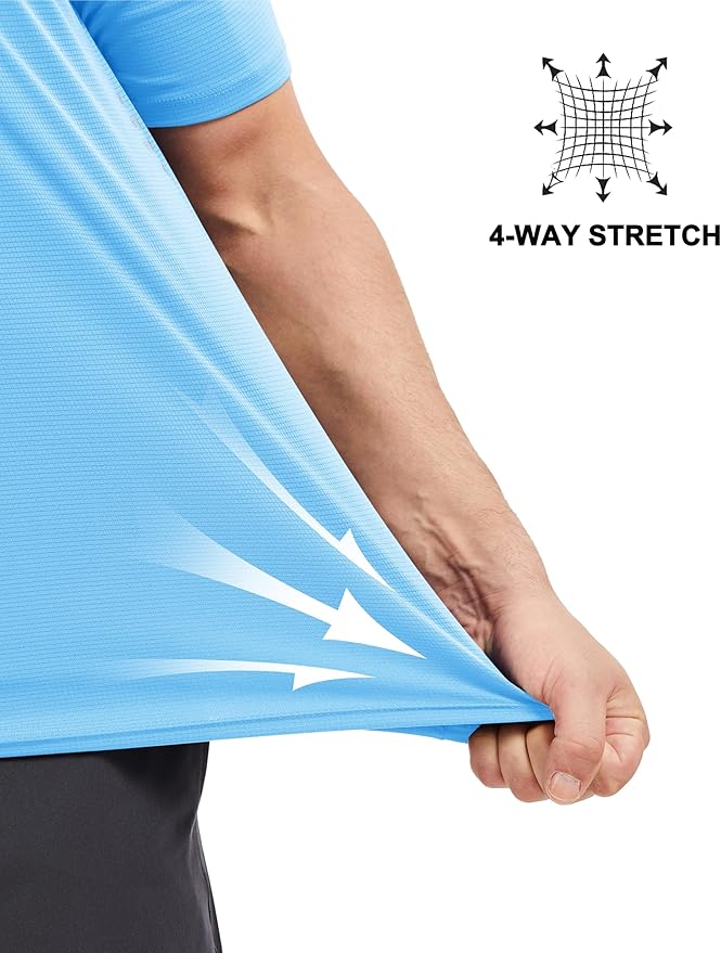 MAGCOMSEN Mens Rash Guard Short Sleeve UPF 50+ Sun UV Quick Dry Shirts Workout Swim Running Athletic T-Shirt