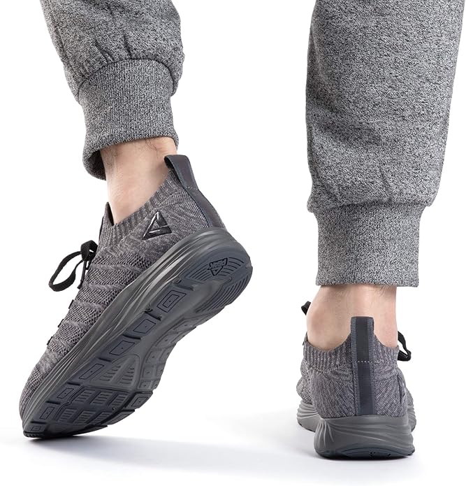 PEAK Mens Lightweight Walking Shoes Comfortable Slip On Sports Sneakers for Tennis, Gym, Running, Casual Workout