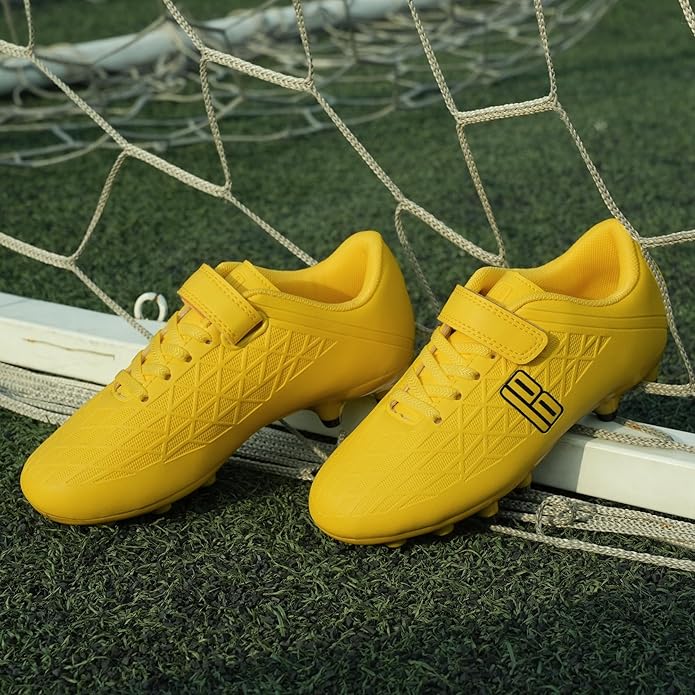 brooman Kids Firm Ground Soccer Cleats Boys Girls Football Cleats with Soccer Socks