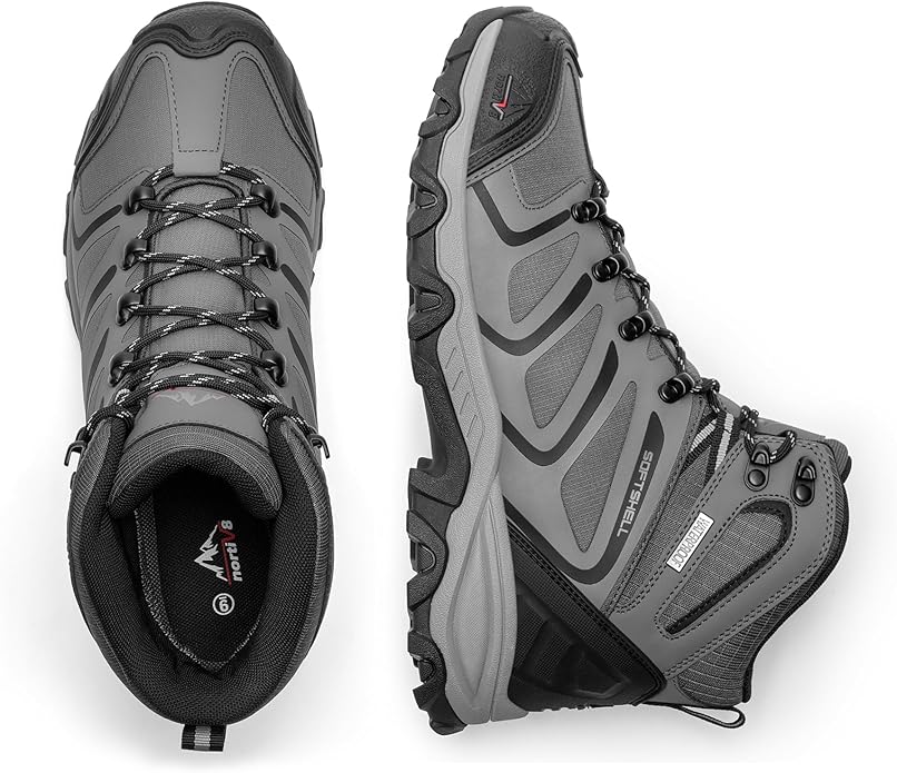 NORTIV 8 Men's Ankle High Waterproof Hiking Boots Outdoor Lightweight Shoes Trekking Trails Armadillo