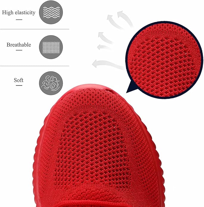 Mens Slip On Running Shoes Athletic Walking Trainers Lightweight Breathable Mesh Tennis Sneakers