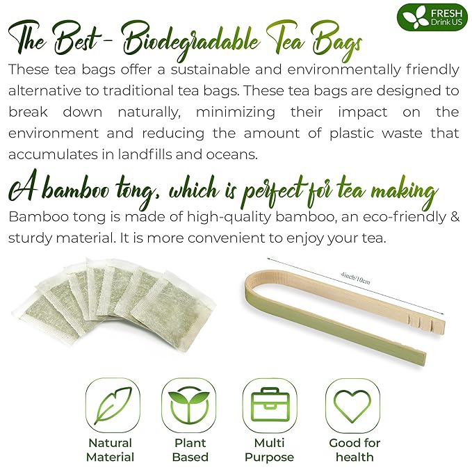 FreshDrinkUS, Pine Needle Tea Bags – 135 Tea Bags, Naturally Caffeine-Free, Refreshing Herbal Tea, Wild-Harvested Pine Leaves, Aromatic and Soothing – Non-GMO & Eco-Friendly Packaging