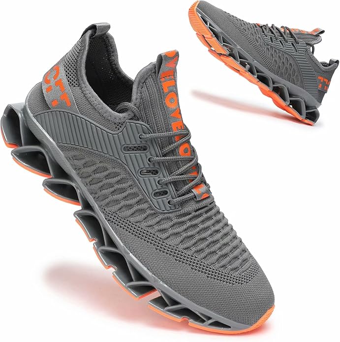 Vooncosir Men's Fashion Sneakers Breathable Mesh Running Shoes Blade Non Slip Soft Sole Casual Athletic Walking Shoes