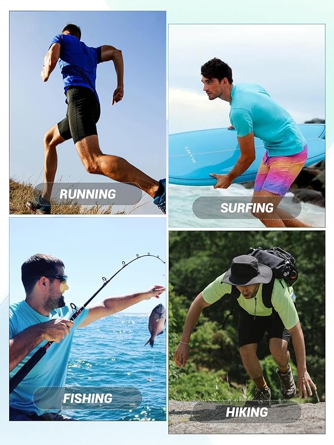 MAGCOMSEN Men's Short Sleeve UPF 50+ T-Shirt Quick Dry Rash Guard Athletic Running Swim Top Tee Performance Water Shirts