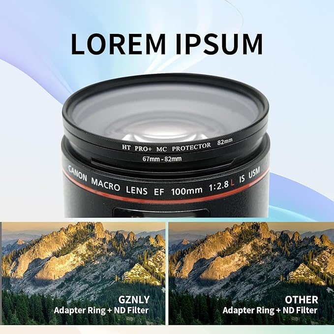 67-82mm Step-Up Ring Adapter, 67mm to 82mm Step Up Filter Ring for 67mm Lens Mount 82mm for DSLR Lenses and ND UV CPL IR Filters （67-82mm）