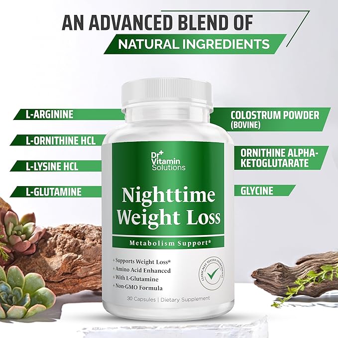 DR VITAMIN SOLUTIONS Nighttime Fat Burner Supplements - Appetite Suppressants for Weight Loss - Night-Time Fat Burner for Women and Men Supporting Sleep & Relaxation - Weight Loss Pills - 30