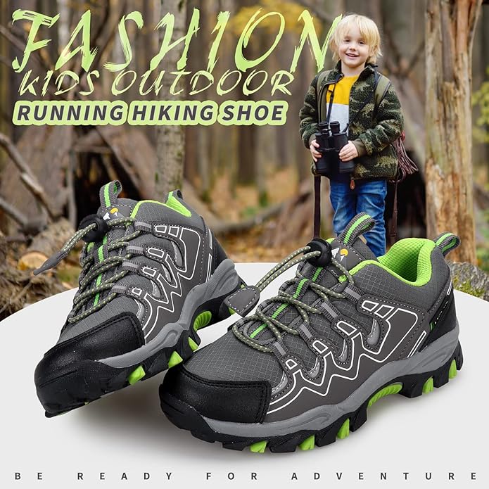 UOVO Boys Girls Kids Sneakers Hiking Running Outdoor Walking Tennis Shoes Waterproof Non Slip Fashion Sneakers(Little/Big Kids