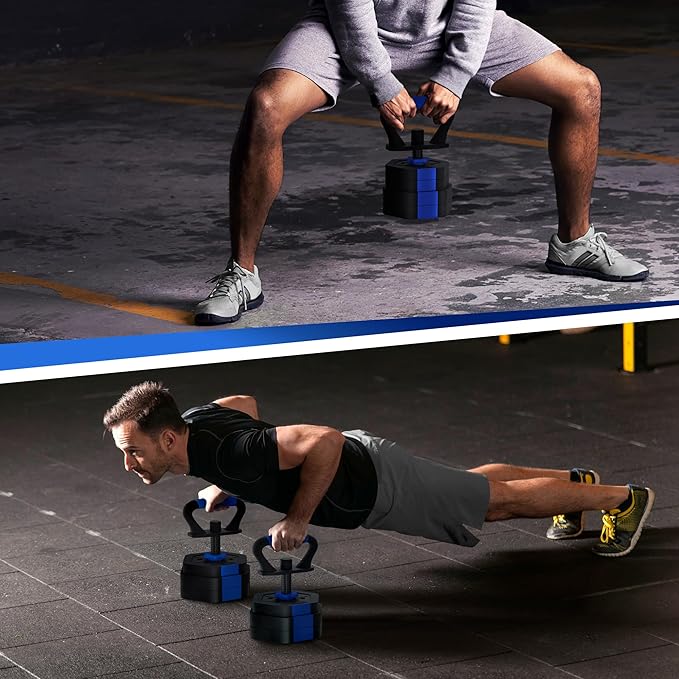 VIVITORY Dumbbell Sets Adjustable Weights, Free Weights with Connector, Non-Rolling Adjustable Dumbbell Set, Barbell for Home Gym, Hexagon, Cement Mixture