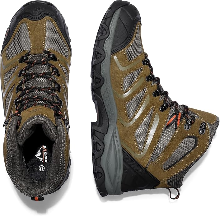 NORTIV 8 Men's Ankle High Waterproof Hiking Boots Outdoor Lightweight Shoes Trekking Trails Armadillo