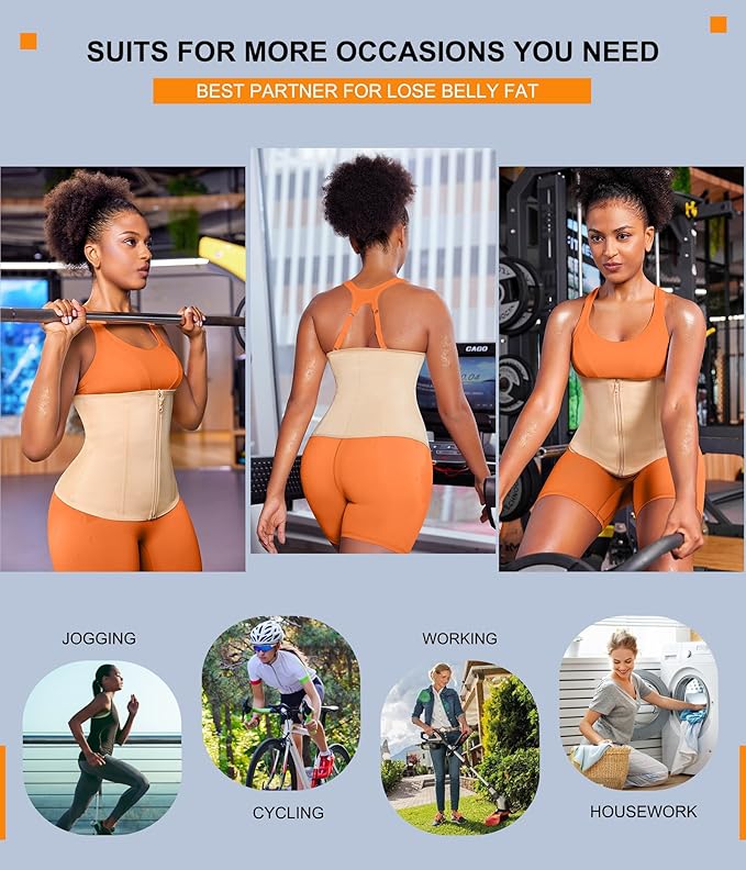 TrainingGirl Waist Trainer for Women Lower Belly Waist Trimmer Corset Tummy Wrap Workout Sweat Belt Band Sports Sauna Suit