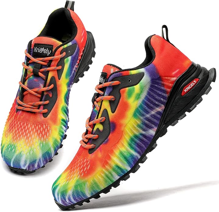 Kricely Men's Trail Running Shoes Fashion Walking Hiking Sneakers for Men Tennis Cross Training Shoe Outdoor Snearker Mens Casual Workout Footwear