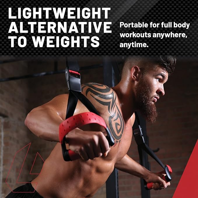 Lifeline Jungle Gym XT Body Weight Suspension Trainer System – Patented Split Anchor, Full-Body Workout, Lightweight Home Suspension Training Kit for Home Gym, Workout Equipment