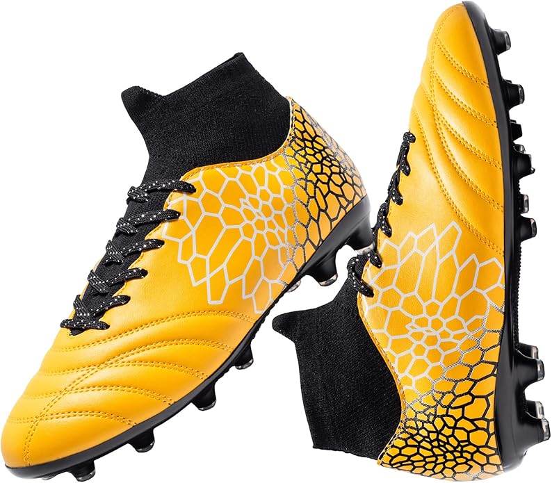 Boys Girls Soccer Cleats Youth Training Football Cleats High-top Soccer Shoes for Little/Big Kid