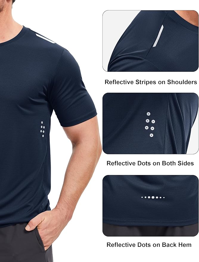 MAGCOMSEN Mens Rash Guard Short Sleeve UPF 50+ Sun UV Quick Dry Shirts Workout Swim Running Athletic T-Shirt
