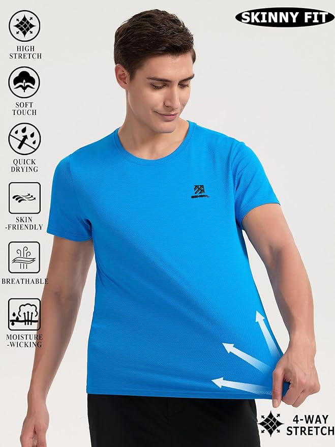 Moisture Wicking Quick Dry Soft Pickleball Workout Hiking Camping Running Shirts for Men Outdoor Sports
