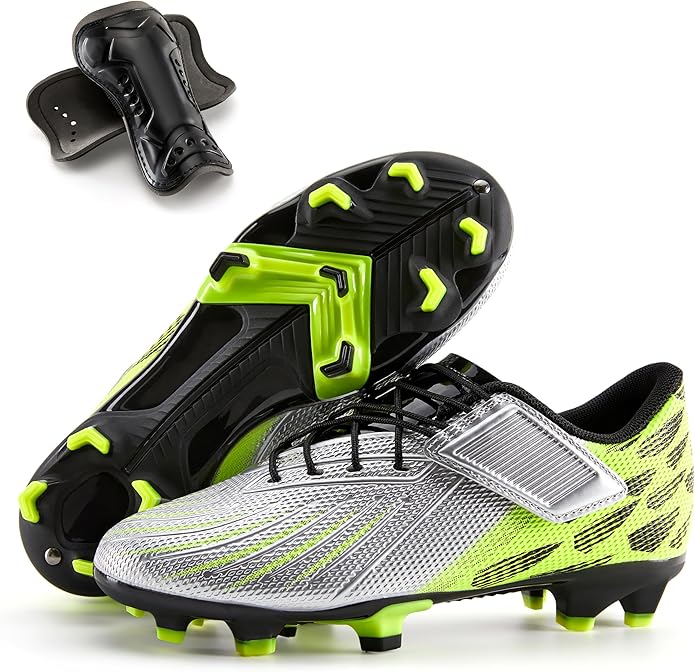 PATPAT Kids Soccer Cleats – Outdoor Firm Ground and Turf Football Training Shoes for Little Big Boys and Girls, Sizes 10-6