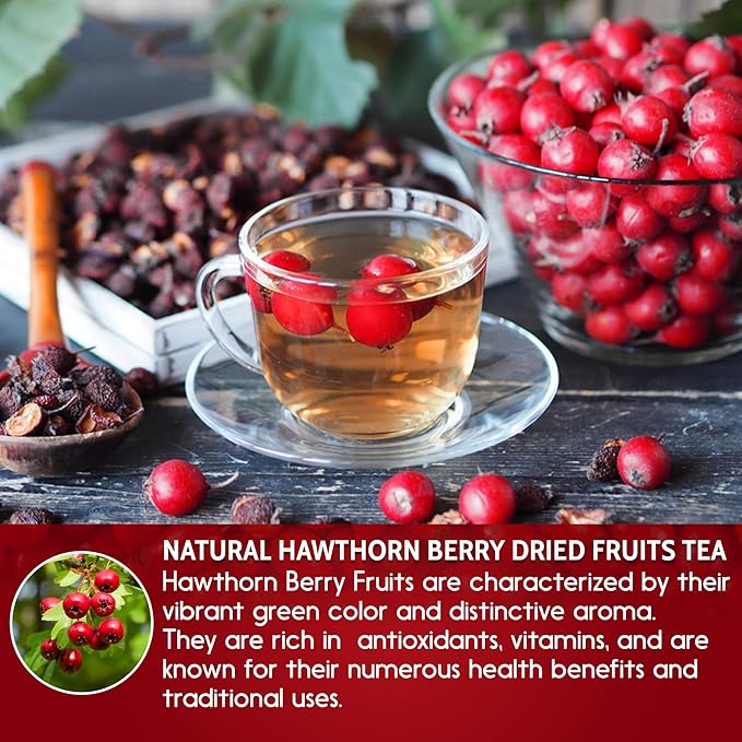 FreshDrinkUS, 16oz Premium Dried Hawthorn Berries – All-Natural, Non-GMO, Perfect for Tea, Smoothies, Baking & Snacking – Healthy, Versatile Superfood